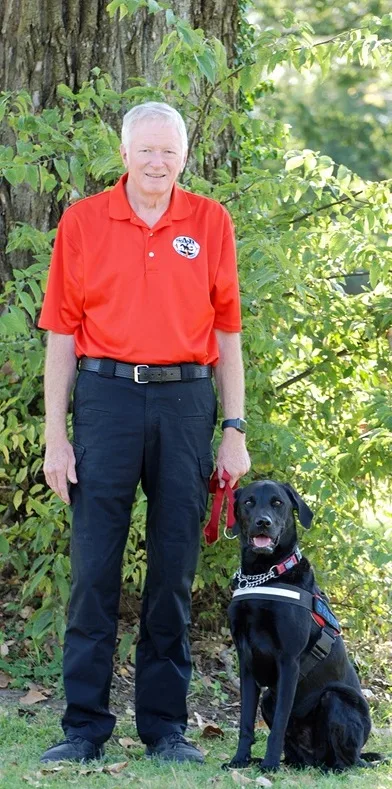 SAR K9 handler with canine Keck
